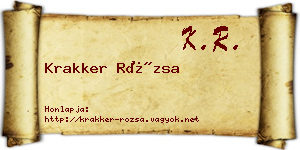 Krakker Rózsa névjegykártya